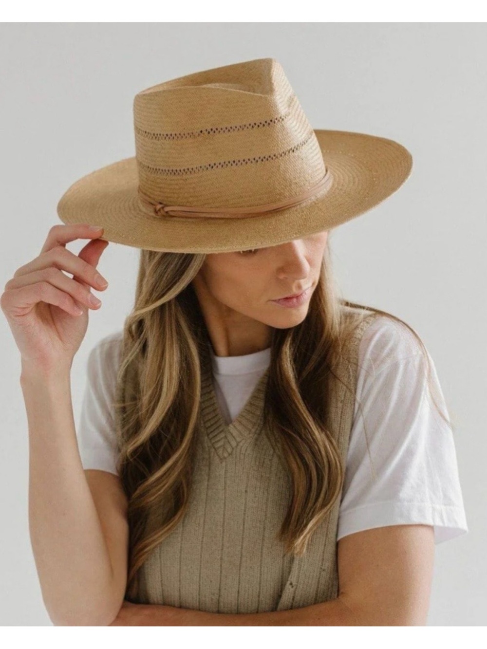 🔥GIGI PIP🔥Arlo Rancher Straw Hat, Size 55